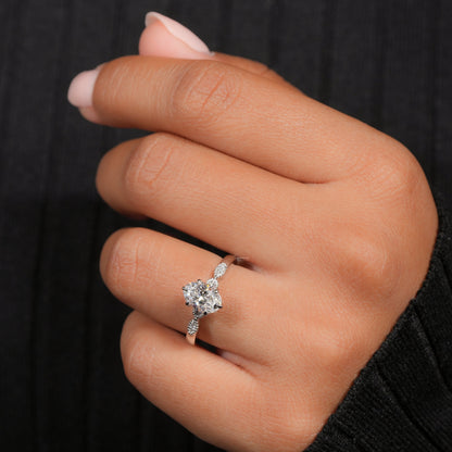 1. 1.00CT Oval Lab Diamond Ring – Vintage Milgrain Engagement Ring