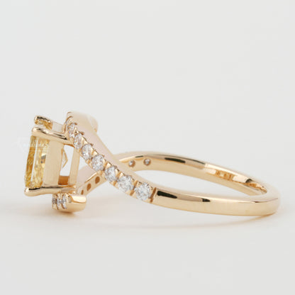 IGI Princess Cut Yellow Lab Grown Diamond Bypass Engagement Ring