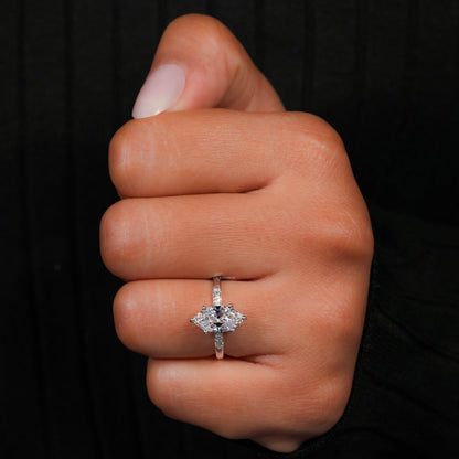 1.50 CT Marquise Cut Lab Diamond Five Stone Engagement Ring for Women