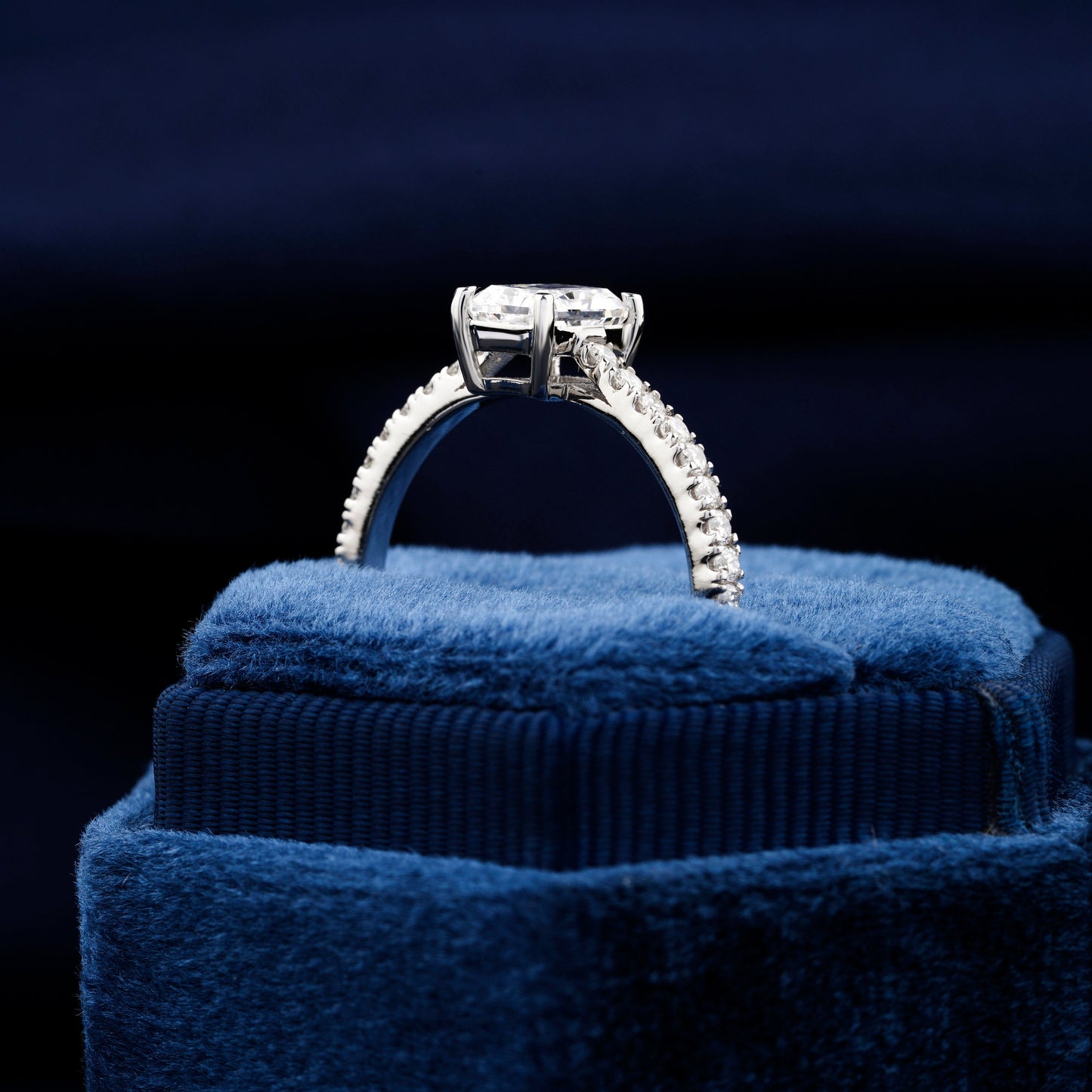1CT Radiant Lab Diamond Halo Engagement Ring For Women
