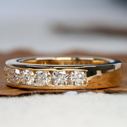 Seven Stone Lab Diamond Wedding Band | Half Eternity Ring for Her