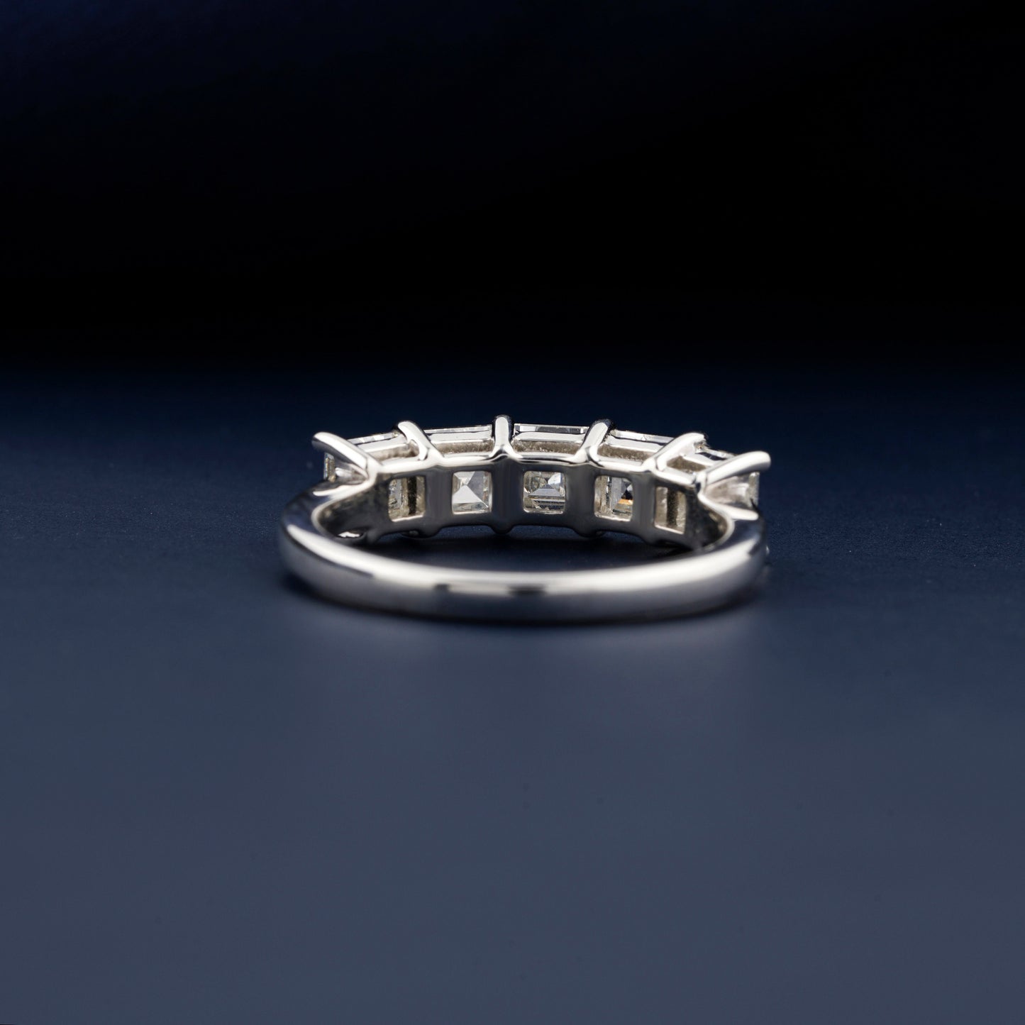 2.00 TCW Carre Cut Lab Grown Diamond Eternity Band | 5 Stone Half Eternity Wedding Ring
