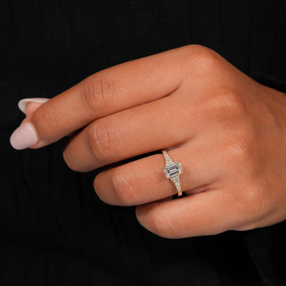 1 CT Emerald Cut Lab Diamond Engagement Ring – IGI Certified