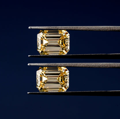 Emerald Yellow Color Lab Gwond Diamonds For Wedding Ring Yellow Loose Diamond For Studs Earrings CVD Diamonds For Proposal Ring