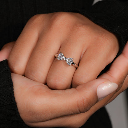 1CT Trillion Lab Diamond Bow Tie Ring – Unique Promise Ring for Her