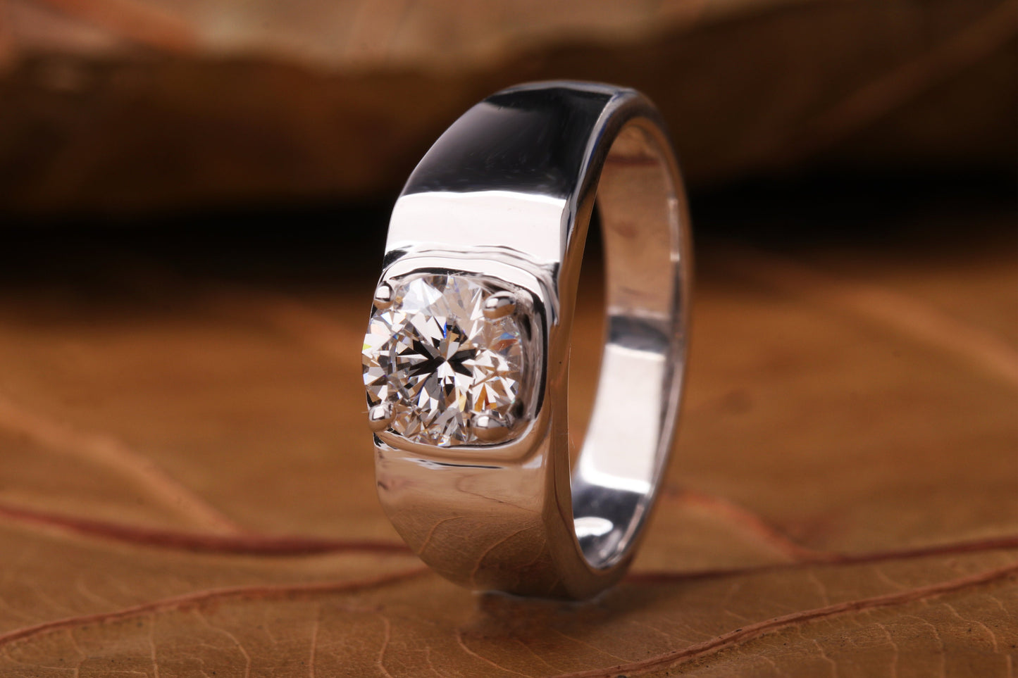 1.00Ct  Round Lab Grown Diamond Engagement Ring for Him, Men's Wedding Ring, Anniversary Gift for Him