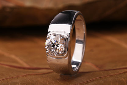 1.00 Ct Round Lab Grown Diamond Men's Engagement Ring