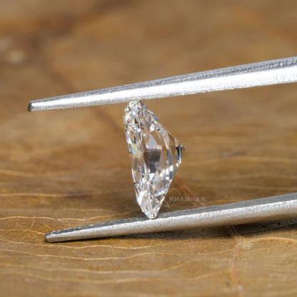 Half Moon Lab Diamond Engagement Ring | IGI Certified | 14K White Gold