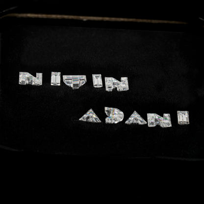 1.22CT"NITIN ADANI" Letter Alphabetical Initial Lab Grown Loose Diamond Customized Pendant For Gift Alphabet Pendant CVD For Hip Hop Jewelry