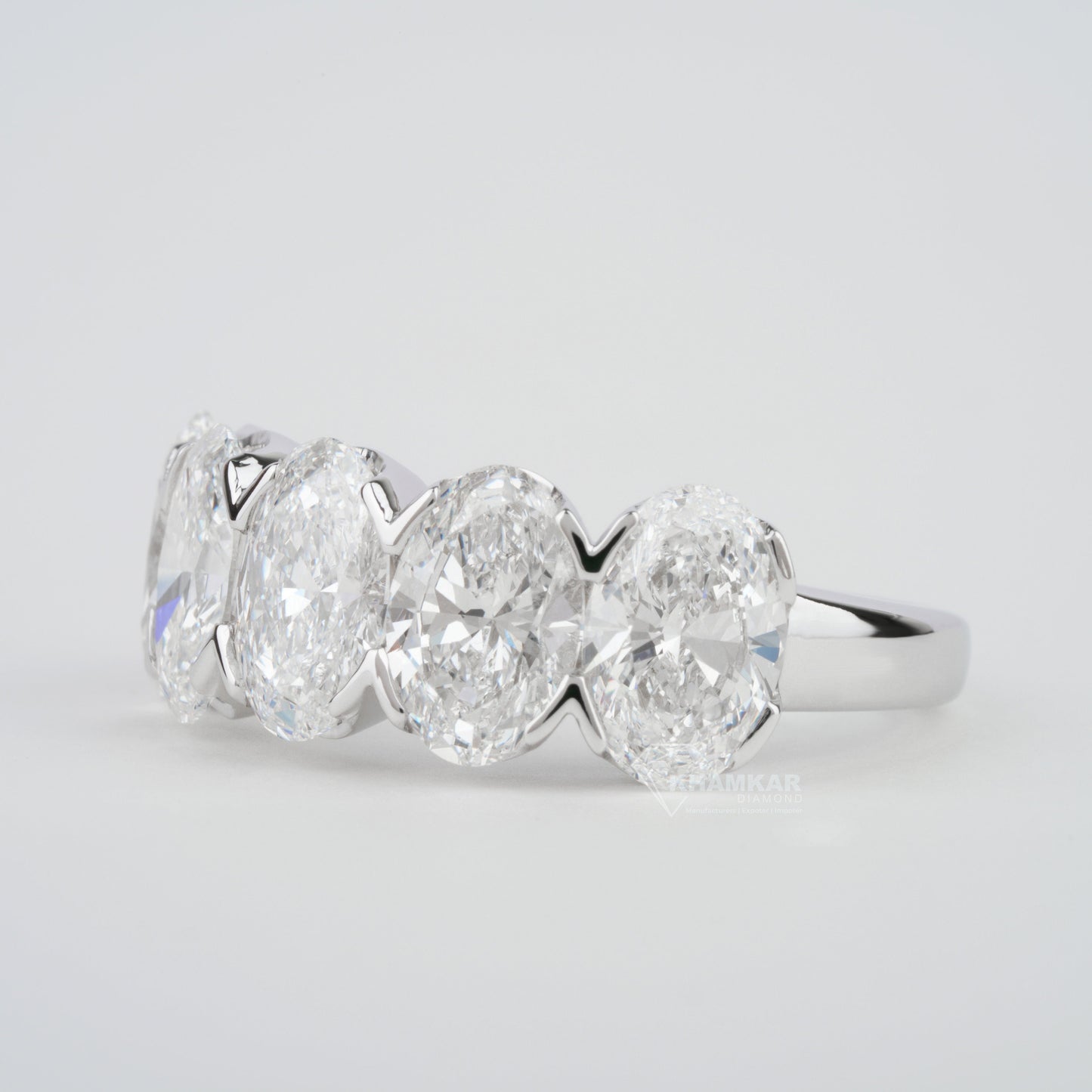 5 CT Oval Cut Lab Grown Diamond Half Eternity Wedding Band for Women