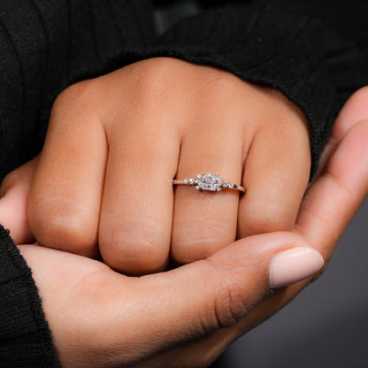 East West Dutch Marquise Lab Diamond Engagement Ring For Her
