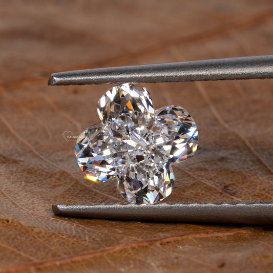 Floral Shape Brilliant Cut Lab Grown Diamond,1.00Ct Floral Diamond For Engagement Ring,Flower Shape Diamond For Anniversary Gift,CVD Diamond