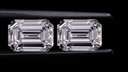 Emerald Cut Lab grown Diamond Pair For Wedding Earring Studs D-E Color Loose Diamond For Engagement Ring Conflict Free Diamond Pair