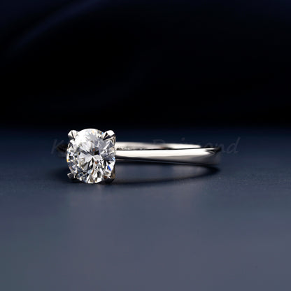 1CT IGI Certified Round Lab Grown Diamond Engagement Ring