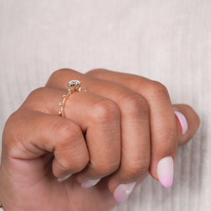 Round Lab Grown Diamond Pavé Wedding & Engagement Ring