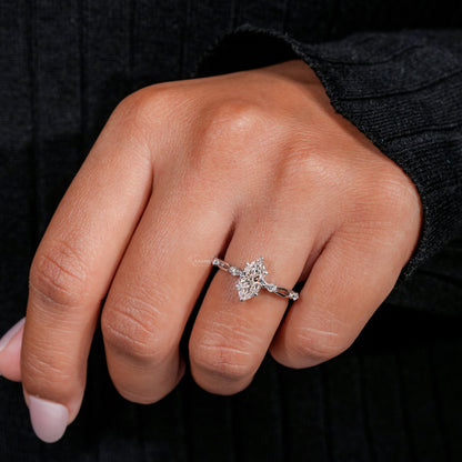 1.00 CT Marquise Lab-Grown Diamond Twisted Engagement Ring