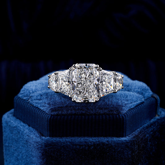 Radiant Cut Lab Grown Diamond Five Stone Engagement Ring