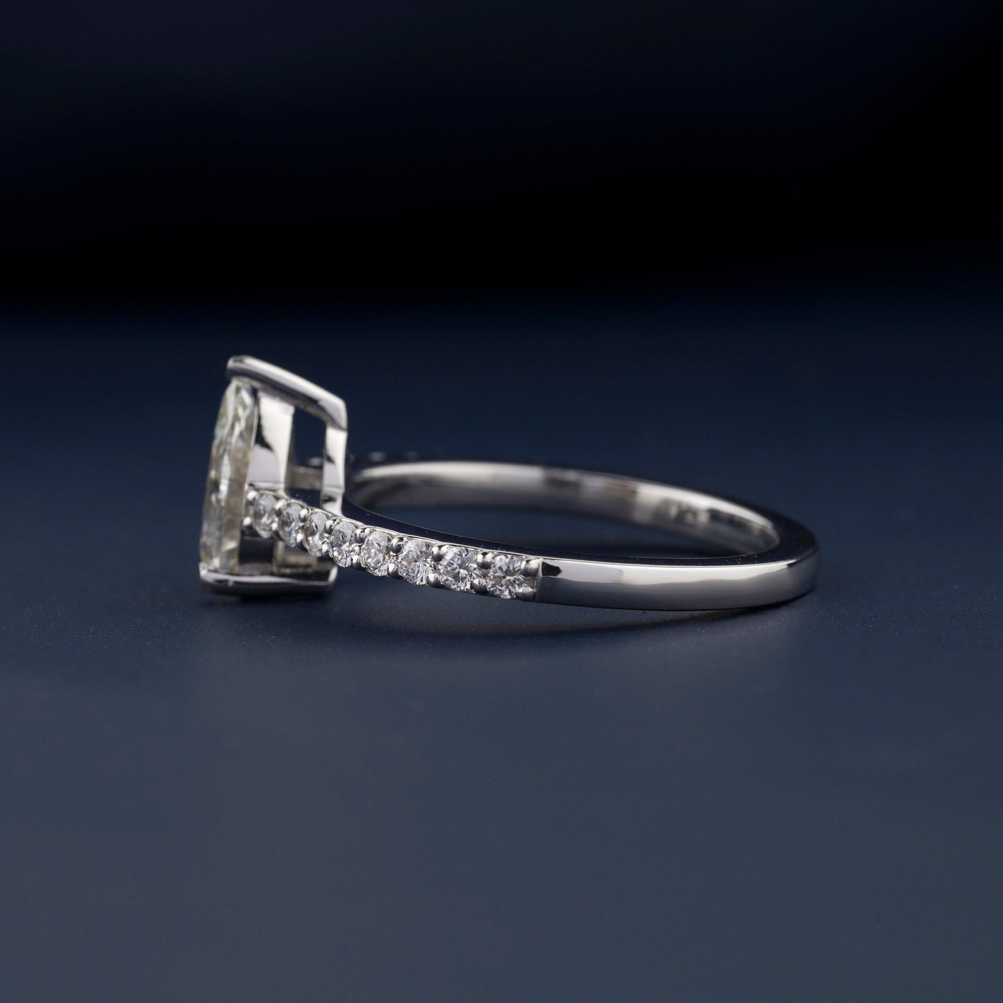 1CT Pear Lab Diamond Engagement Ring – Pave Setting