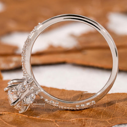 Marquise Cut Lab Diamond Vintage Engagement Ring– Promise Ring for Her