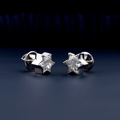 2 CT Star Cut Lab Grown Diamond Stud Earrings for Her