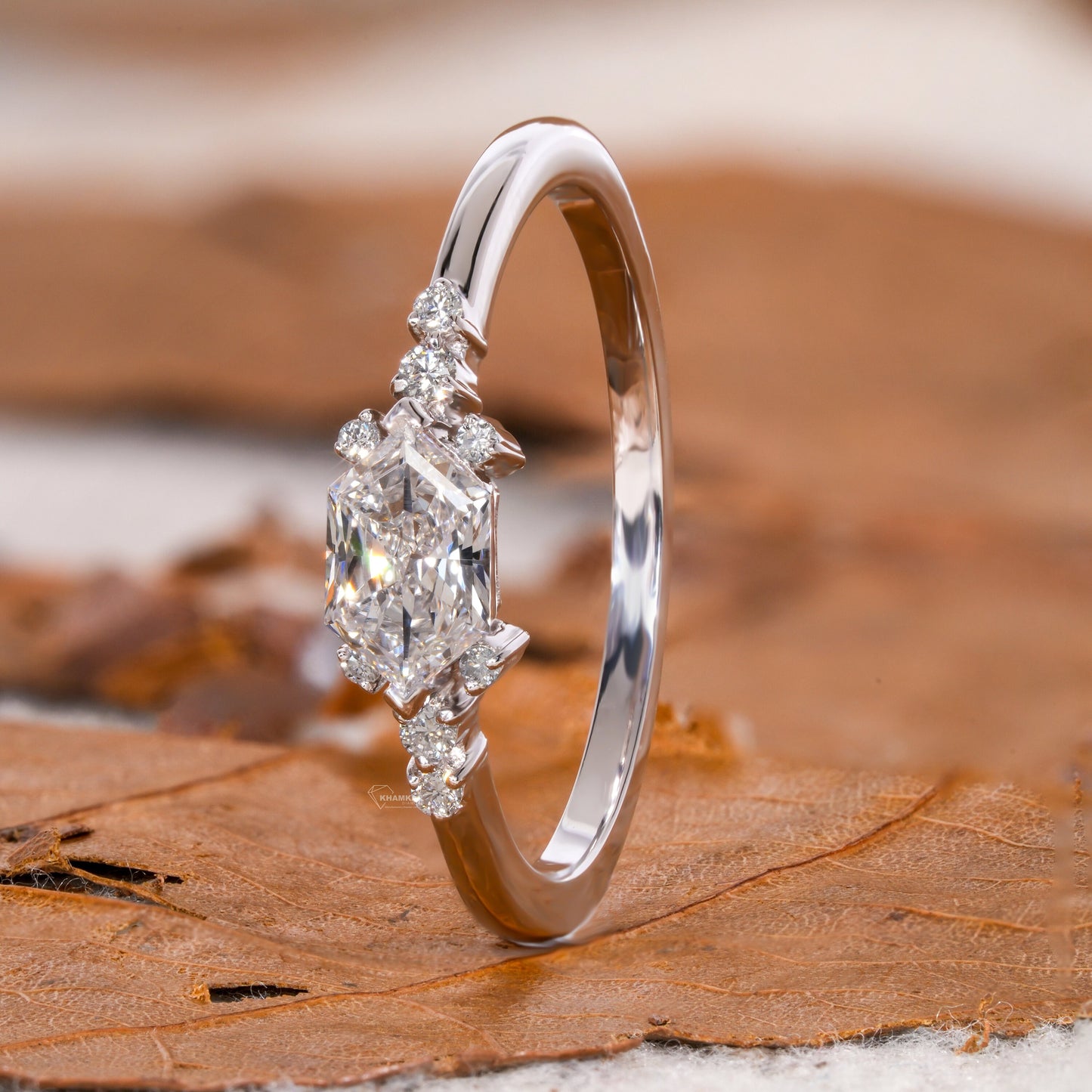 East West Dutch Marquise Lab Diamond Engagement Ring For Her