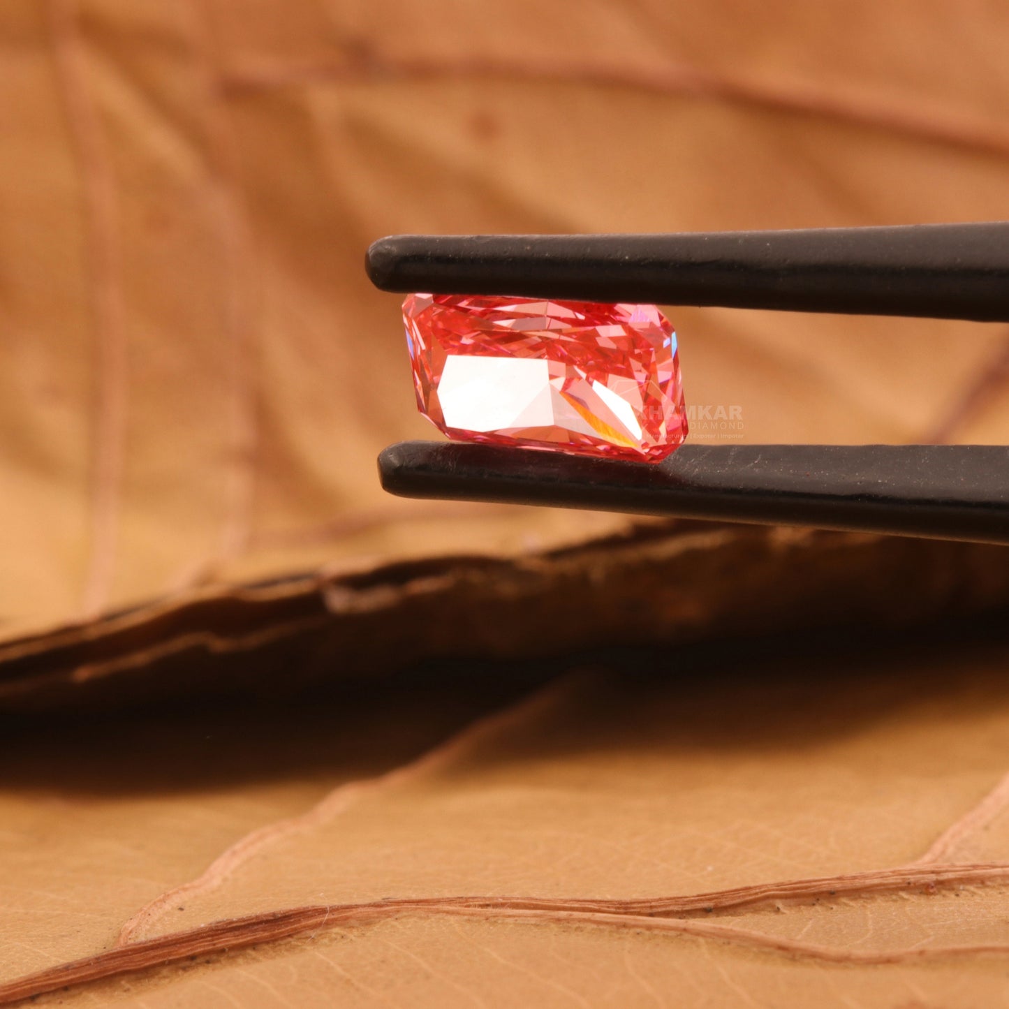 1 CT Radiant Fancy Vivid Pink Labgrown Diamond For Engagement Ring Fancy Color Diamond Pink Diamond Wedding Ring Customize Jewelry