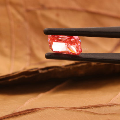 1 CT Radiant Fancy Vivid Pink Labgrown Diamond For Engagement Ring Fancy Color Diamond Pink Diamond Wedding Ring Customize Jewelry