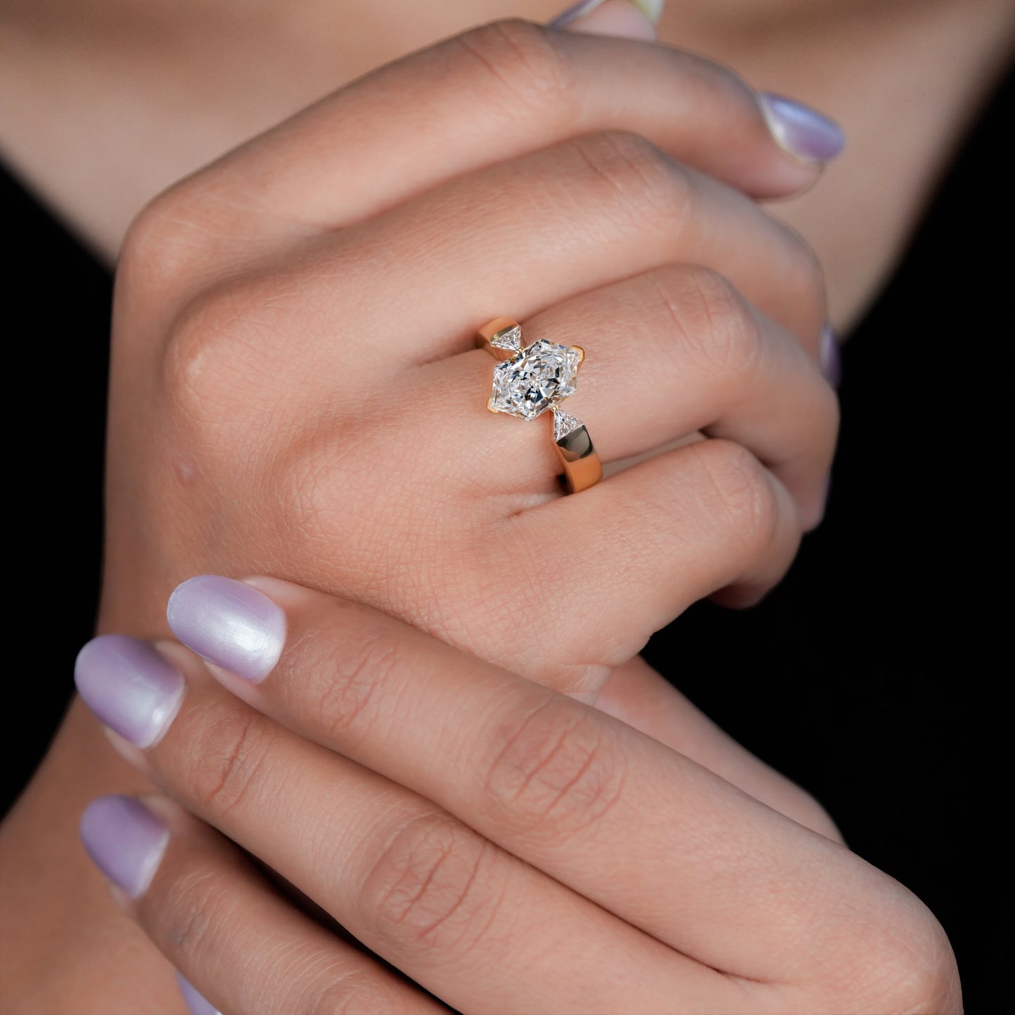 2.00CT Dutch Marquise Lab Diamond Three Stone Engagement Ring For Her