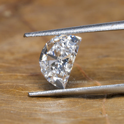 Half Moon Lab Diamond Engagement Ring | IGI Certified | 14K White Gold