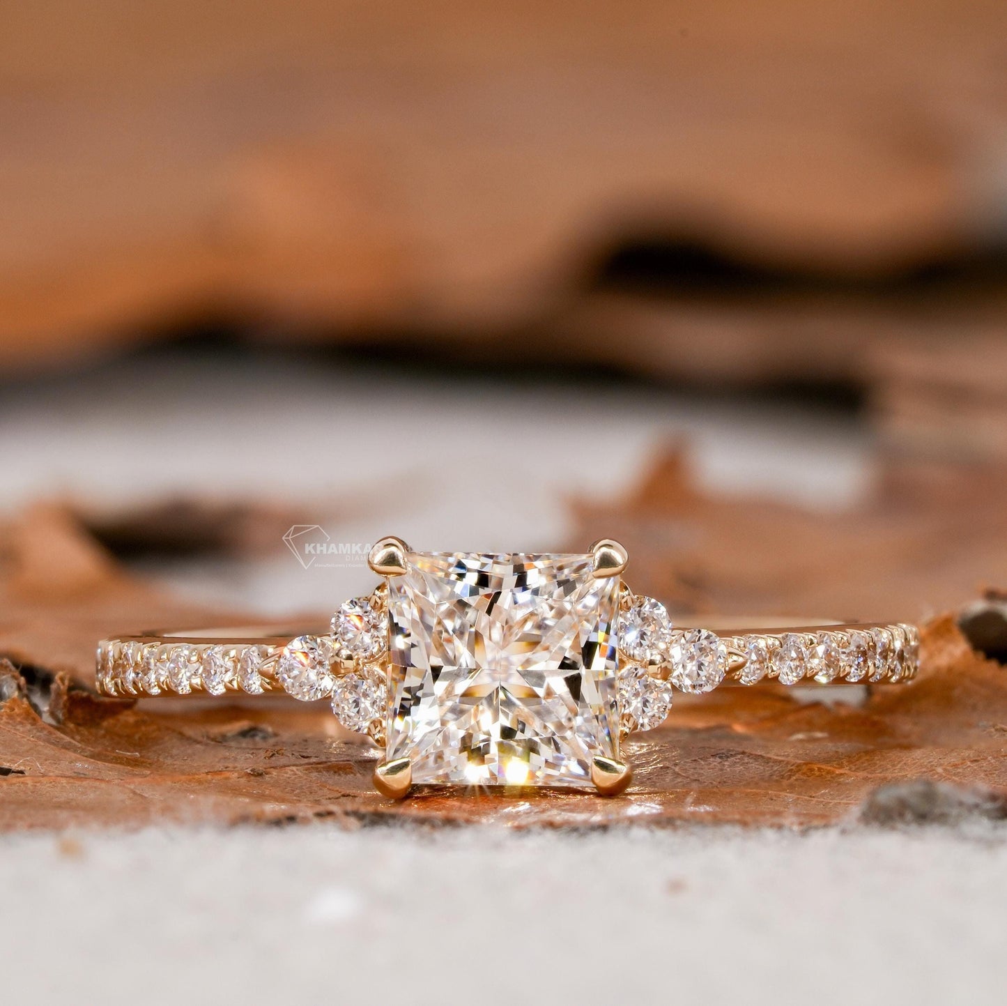 1.00 CT Princess Cut Lab Diamond Engagement Rin For Her