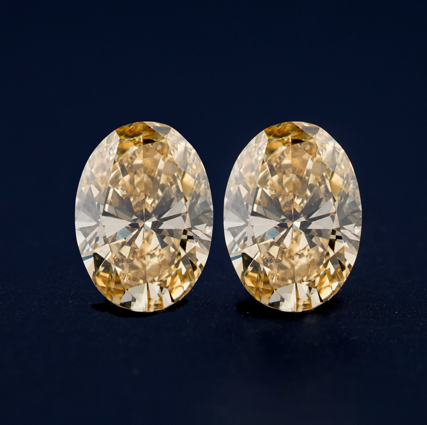 Oval Yellow Color Lab Created Diamonds,Yellow Loose Diamond For Engagement Ring,Yellow Diamonds For Studs, Gift For Anniversary