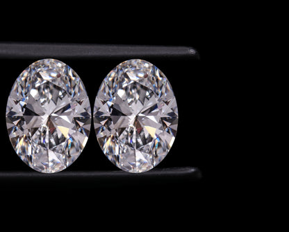 Oval Cut Labgrown Diamond Pair For Earring Studs D-E Color Loose Diamond For Gift CVD Diamond For Engagement Ring Conflict Free Diamond Pair