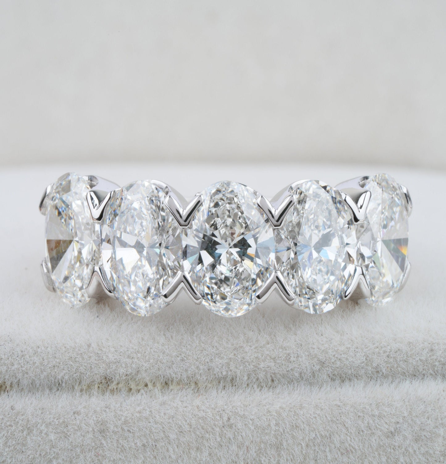 5 CT Oval Cut Lab Grown Diamond Half Eternity Wedding Band for Women
