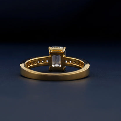 1 CT Emerald Cut Lab Grown Diamond Engagement Ring
