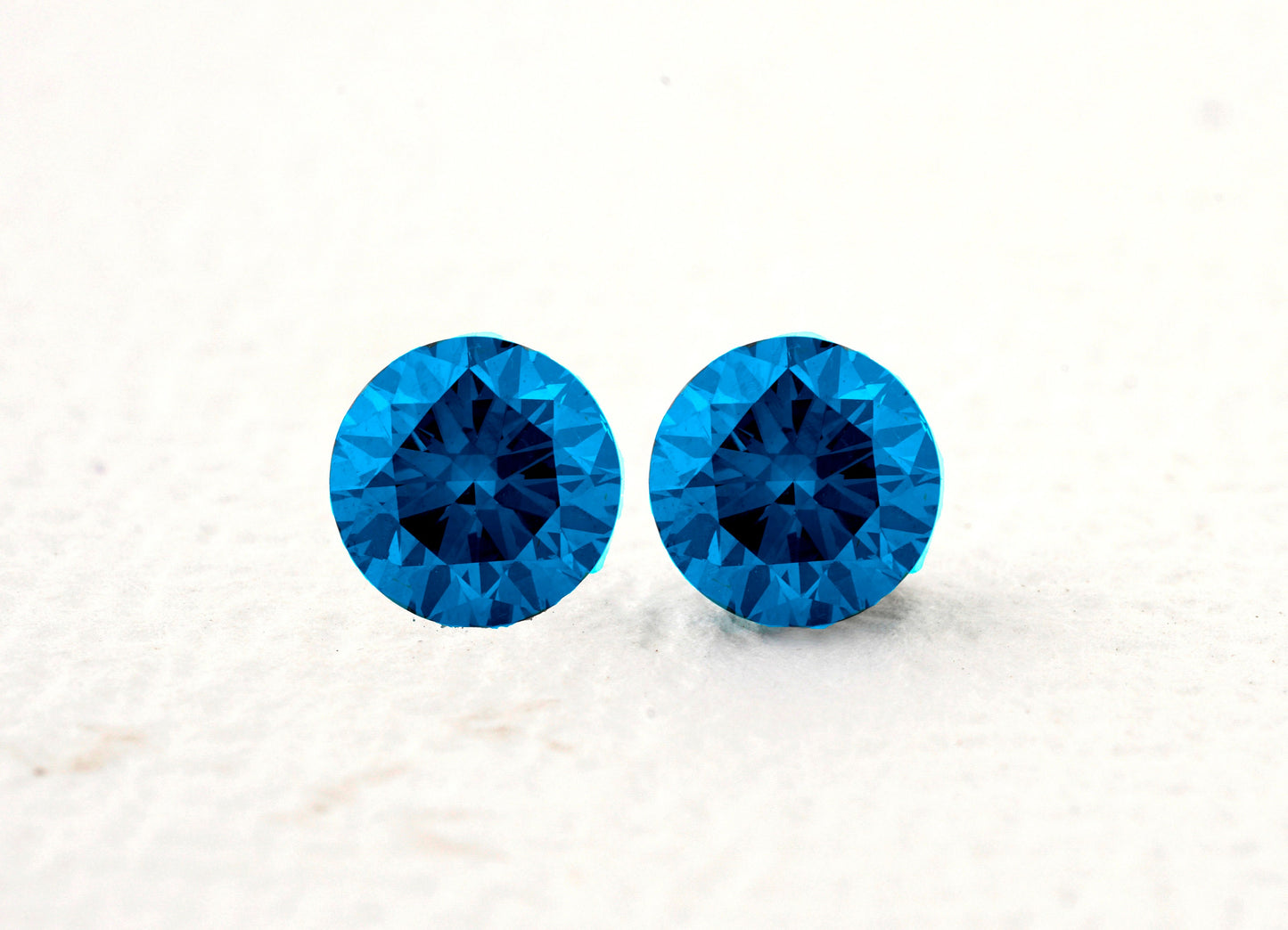 Blue Color Round Lab Grown Diamonds For Studs Blue Color Loose Diamond For Engagement Ring Conflict Free Blue Diamond Anniversary Gift