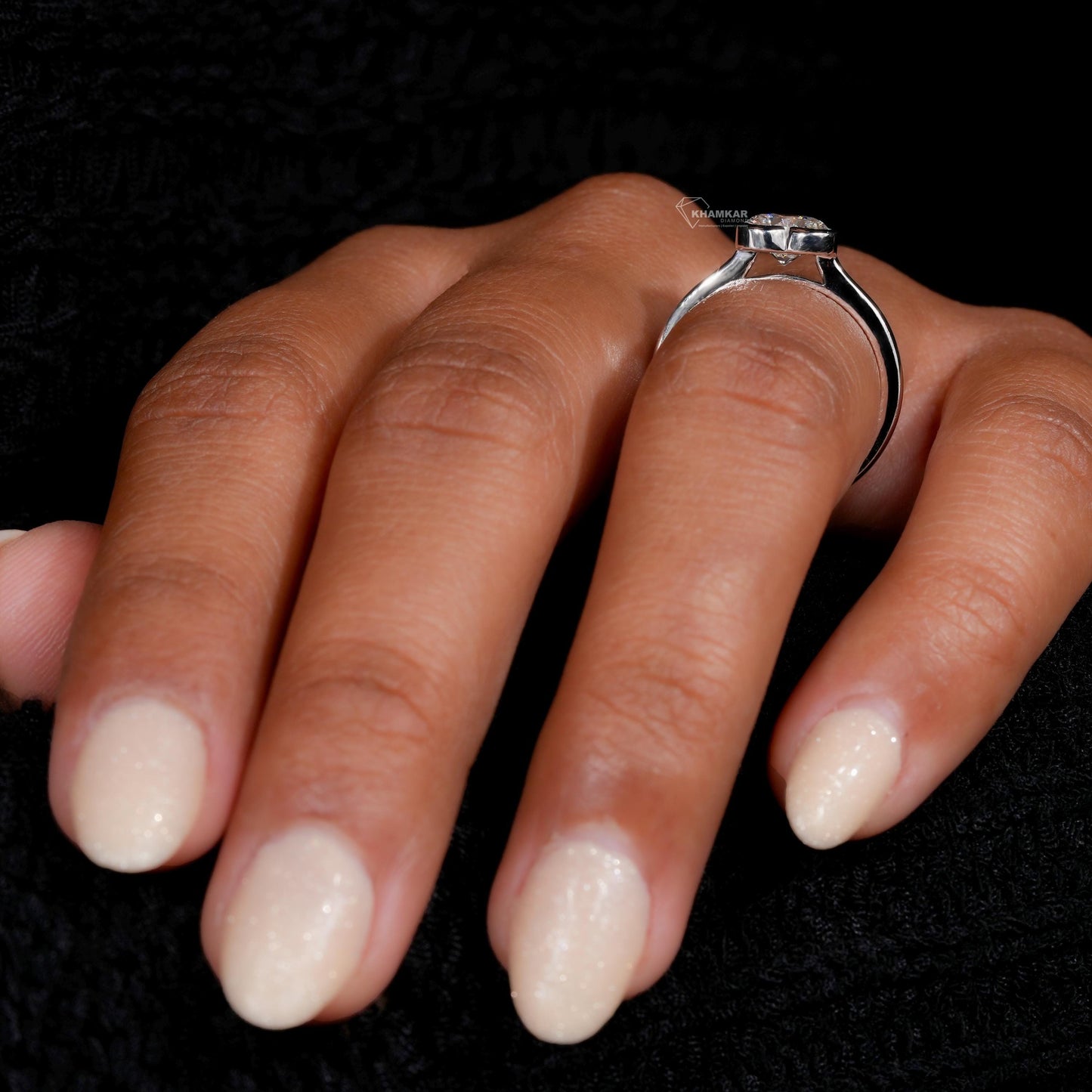 Heart Lab Diamond Ring | Bezel Set Solitaire Engagement Ring