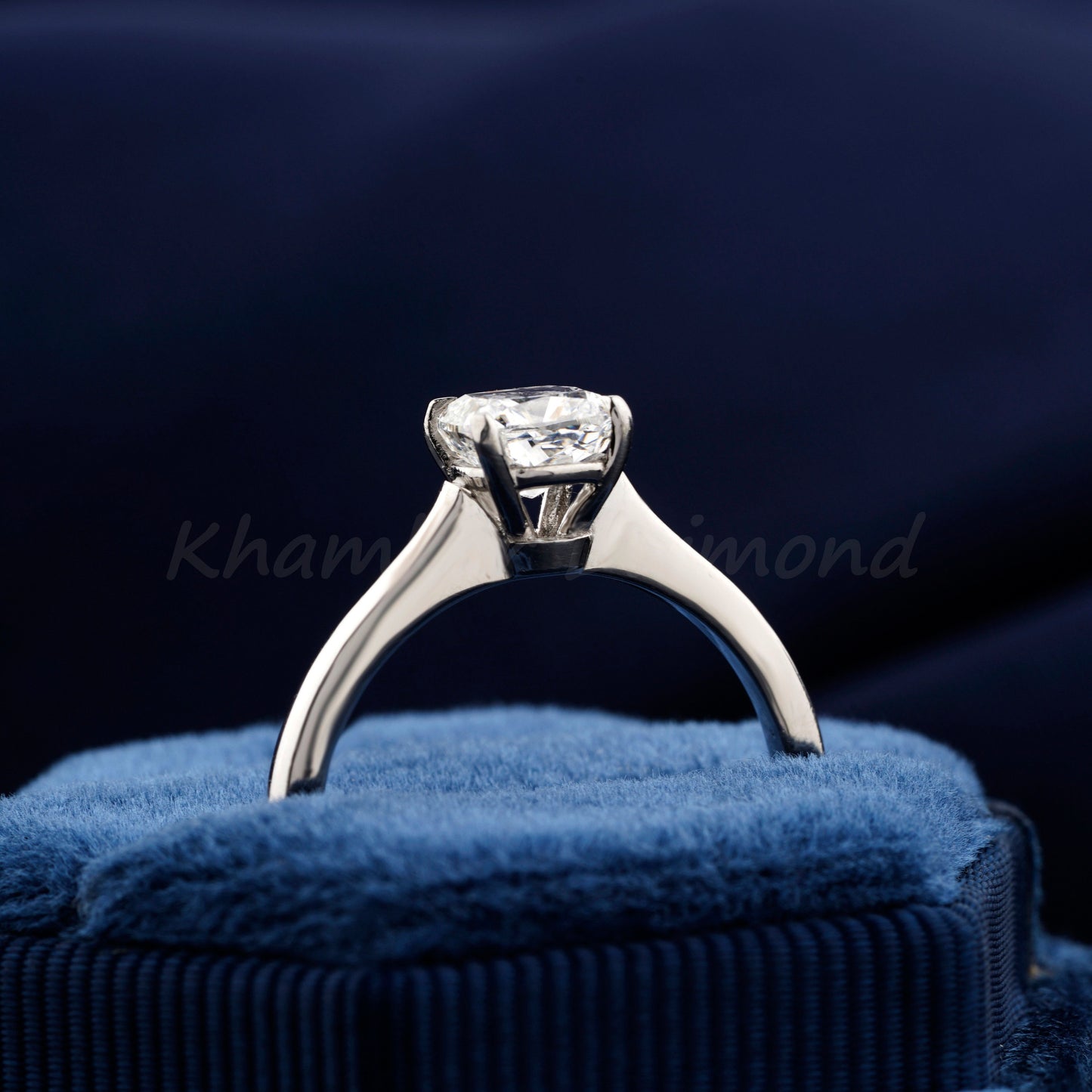 Cushion Cut Lab Diamond Solitaire Engagement Ring – Anniversary Gift for Her
