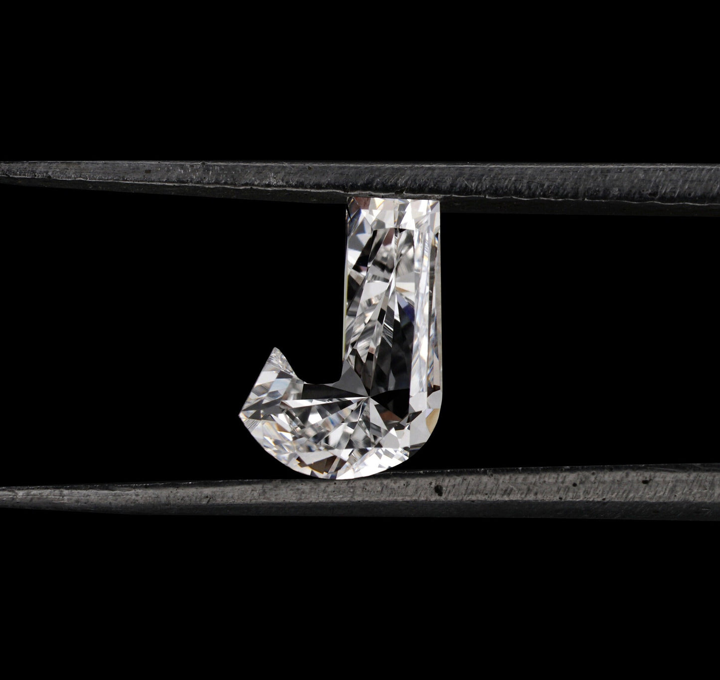 J Shape Lab grown Diamonds " J " Letter Diamond Pendant Gift For Him Fancy Cut Diamond Antique Cut CVD-HPHT Diamond Conflict Free Diamond