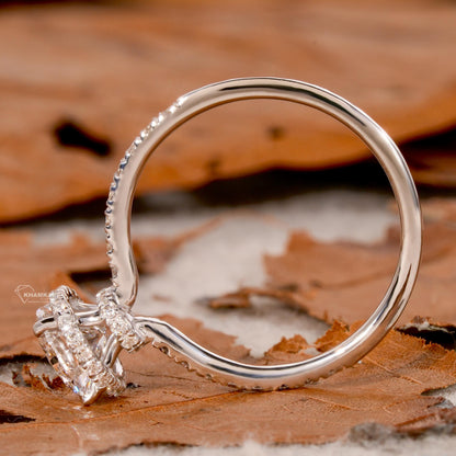 1CT Round Lab Diamond Hidden Halo Wedding Ring