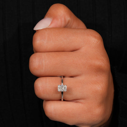 1.00 CT Radiant Cut Lab Grown Diamond Solitaire Engagement Ring