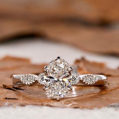 1. 1.00CT Oval Lab Diamond Ring – Vintage Milgrain Engagement Ring