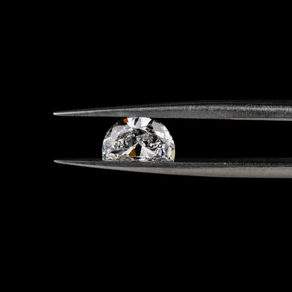 Half Moon Brilliant Cut Labgrown Diamond Engagement Ring, CVD-HPHT Diamond For Studs,Anniversary Gift,Fancy Cut Diamond,Side Stone Ring