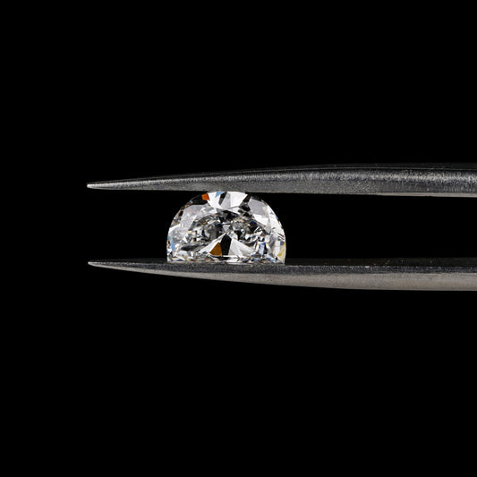 Half Moon Brilliant Cut Labgrown Diamond Engagement Ring, CVD-HPHT Diamond For Studs,Anniversary Gift,Fancy Cut Diamond,Side Stone Ring