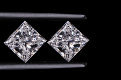 Princess Cut Lab grown Diamond CVD-HPHT Diamond Pair For Earring Studs D-E Color Loose Diamond For Anniversary Gift Fancy Cut Diamond
