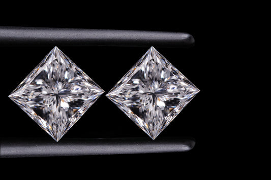 Princess Cut Lab grown Diamond CVD-HPHT Diamond Pair For Earring Studs D-E Color Loose Diamond For Anniversary Gift Fancy Cut Diamond