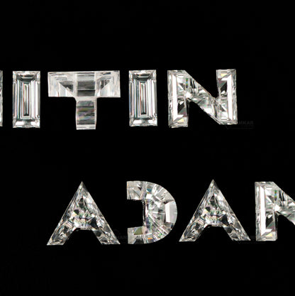 1.22CT"NITIN ADANI" Letter Alphabetical Initial Lab Grown Loose Diamond Customized Pendant For Gift Alphabet Pendant CVD For Hip Hop Jewelry