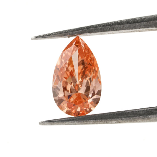 Pear Lab Grown Orange Colored  Loose Diamond Conflict free Diamond Pear Cut Diamond For Custom Ring  Anniversary Gifts For Her CVD Diamond