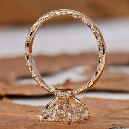 5ct Cushion Cut Lab Diamond Ring – Hidden Halo Engagement