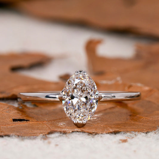 Oval Lab Grown Diamond Solitaire Wedding Ring for Women