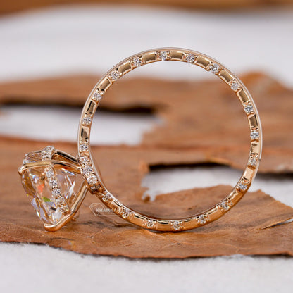 5ct Cushion Cut Lab Diamond Ring – Hidden Halo Engagement